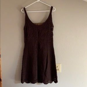 SOLD Tory Burch brown crochet dress Sz M